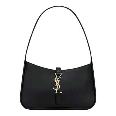 Saint Laurent Le 5 A 7 Mini Hobo Bag In Smooth Leather Noir