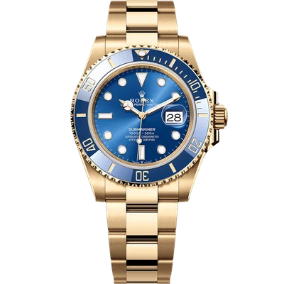 Rolex Submariner Yellow Gold Blue Dial 41mm