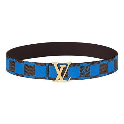 Louis Vuitton LV Initiales 40mm Reversible Belt Damier Pop Blue