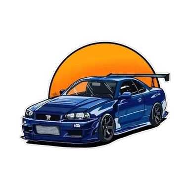 R34 GTR Vinyl Waterproof Sticker