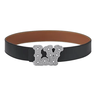 Louis Vuitton LV Ranch Studs 40mm Reversible Belt Black