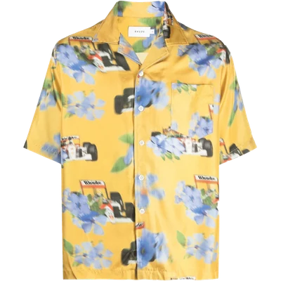 RHUDE floral-print silk shirt