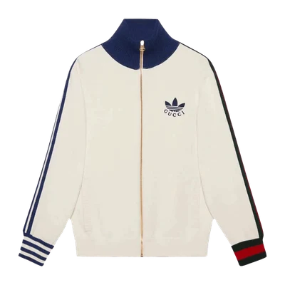 Gucci x Adidas Viscose Zip-Up Jacket White