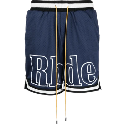 RHUDE logo-print deck shorts