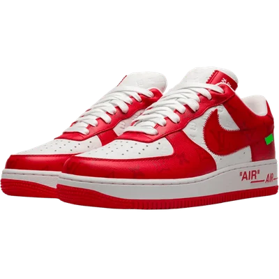 Louis Vuitton Nike Air Force 1 Low By Virgil Abloh White Red
