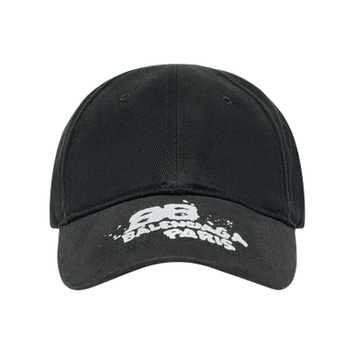Hand Drawn BB Icon Velcro Tab Cap Black/White