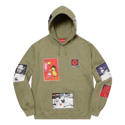 Supreme Hooded Sweatshirt Toshio Saeki Light Olive
