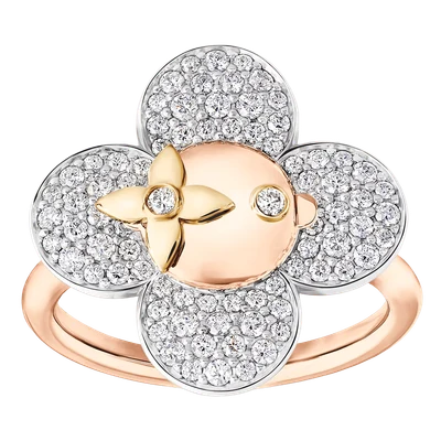 Vivienne Ring, 3 Golds and Diamonds