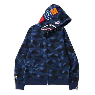 BAPE Color Camo Shark Full Zip Hoodie (SS23) Navy