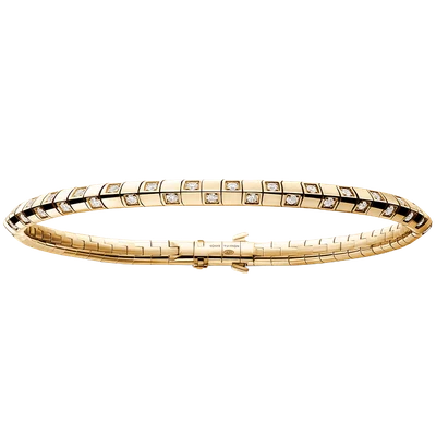 Le Damier de Louis Vuitton Small Bracelet, Yellow Gold and Diamonds