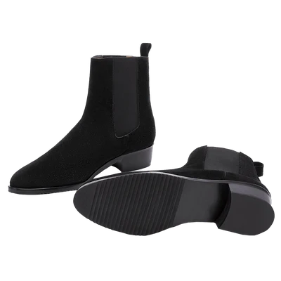 Saint Laurent Wyatt Chelsea Boot Black Suede
