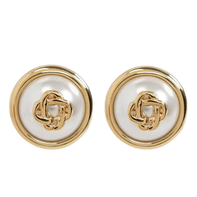 Casablanca Dome logo-plaque stud earrings