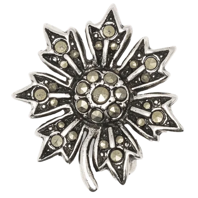 Saint Laurent rhinestone flaker flower brooch