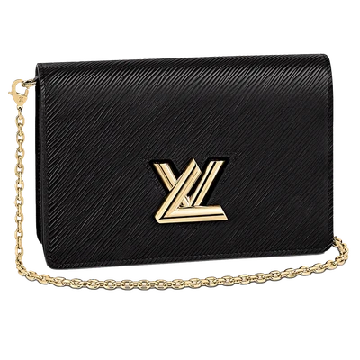 Louis Vuitton Twist Chain Wallet Epi Grained Leather Black