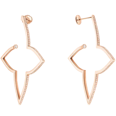 Ombre Blossom XL Hoops, Pink Gold and Diamonds