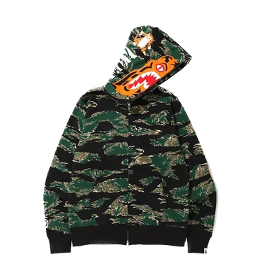 BAPE Tiger Camo Tiger Full Zip Hoodie Green