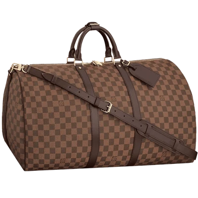 Louis Vuitton Keepall Bandouliere Damier Ebene 55 Brown