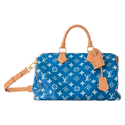 Louis Vuitton Speedy P9 Bandoulière 40 Monogram Leather Blue