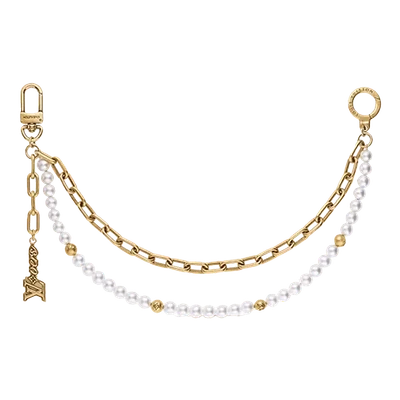 Louis Vuitton Chain Belt Pearls Bag Charm Gold