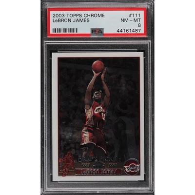 2003 Topps Chrome LeBron James ROOKIE #111 PSA 8 NM-MT