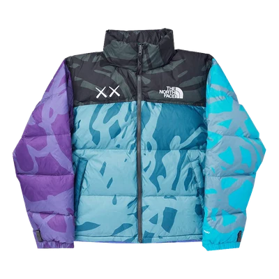 Retro 1996 Nuptse Jacket Monterey Blue Nuptse Print