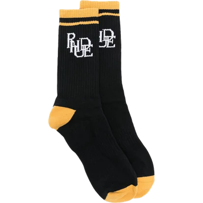 RHUDE Scramble logo intarsia-knit socks