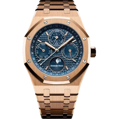 Audemars Piguet Royal Oak Rose Gold Blue Dial Royal Oak Perpetual Calendar 41mm