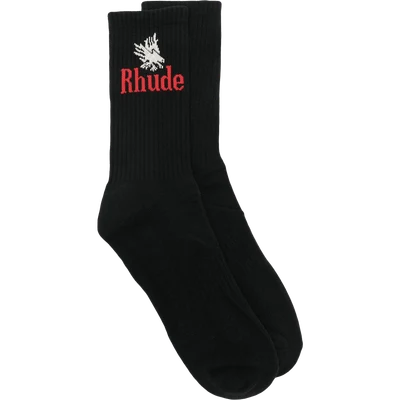 RHUDE logo-intarsia colour-block socks