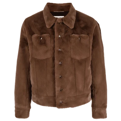 Saint Laurent faux-fur denim jacket