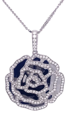 Black Diamond Pendant 18 Karat Black Gold 0.16 Carats