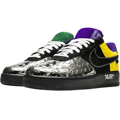 Louis Vuitton Nike Air Force 1 Low By Virgil Abloh Black Metallic Silver