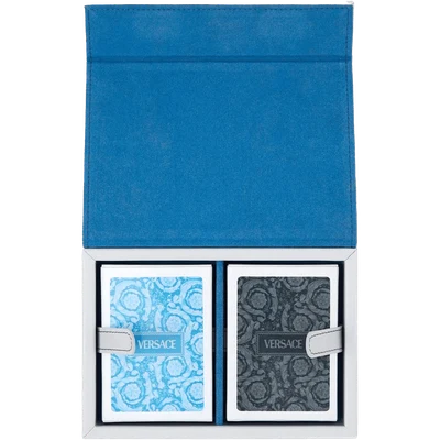 Versace logo-print card game