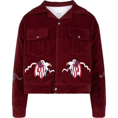 RHUDE Souvenir "Maroon" graphic-print jacket