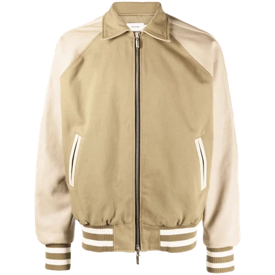 RHUDE logo-patch cotton varsity jacket