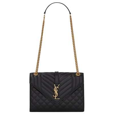 Saint Laurent Envelope Bag Medium Matelasse Leather Noir