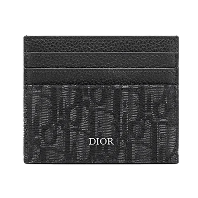 Dior Card Holder Oblique Jacquard Black