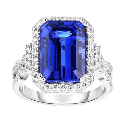 Ladies Tanzanite and Diamond Ring 7.57 Carat Tanzanite Stone