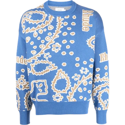 RHUDE logo intarsia-knit jumper