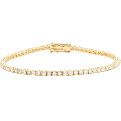 4pt Prong Set Diamond Tennis Bracelet 14k Solid Gold 3.75ctw