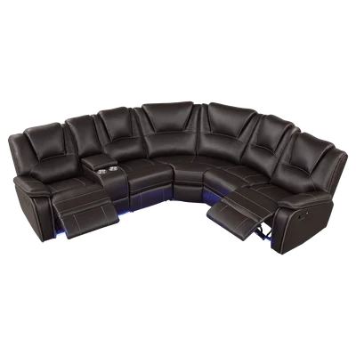 Faux Leather Reclining Sectional Sofa