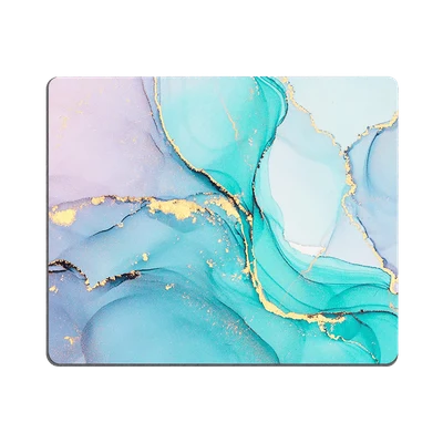 Cyan Blue Marble Mouse Pad