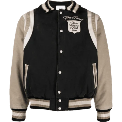 RHUDE logo-embroidered canvas bomber jacket