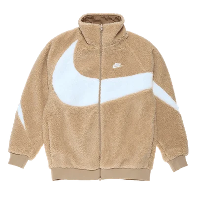 Nike Big Swoosh Reversible Boa Jacket Hemp White