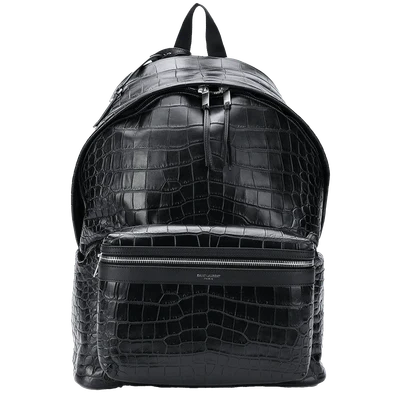 Saint Laurent City crocodile-effect backpack