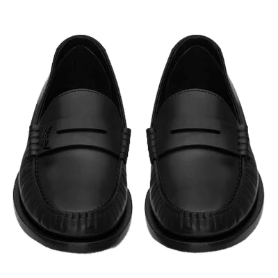 Saint Laurent Le Loafer Penny Slippers Black Leather