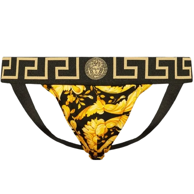 Versace Barocco print stretch cotton jockstraps