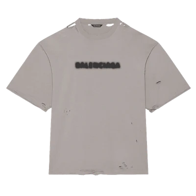 Wide Fit Blurry T-Shirt Grey Black