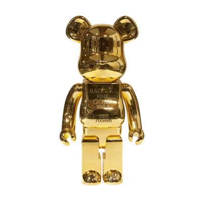 Bearbrick x BAIT x Medicom Gold Bar 1000% Gold