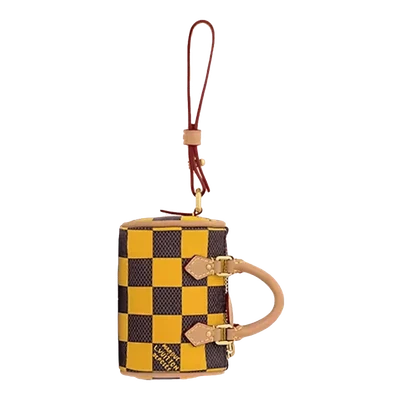 Louis Vuitton Damier Pop Mini Speedy Bag Charm Yellow