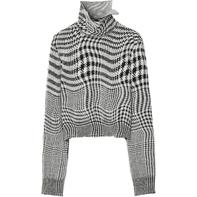 Burberry high-neck houndstooth jacquard jumper
